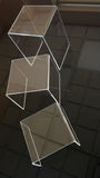 CLEAR ACRYLIC RISERS FOR DISPLAY(SET OF 3 PCS), HOME DECOR, SHELF SHOWCASE FIXTURE, JEWELRY DISPLAY